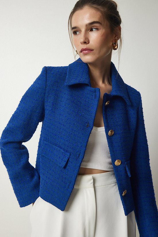Shoeby cropped blazer blauw kopen? | Morgen in huis | wehkamp