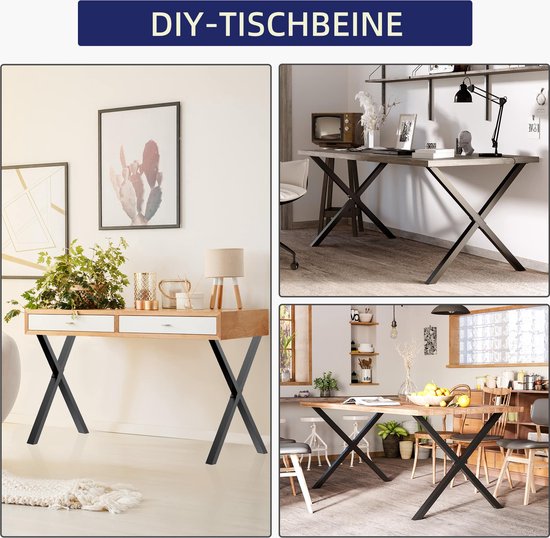 Industriele salontafel poten model U zwart - Industriele tafels