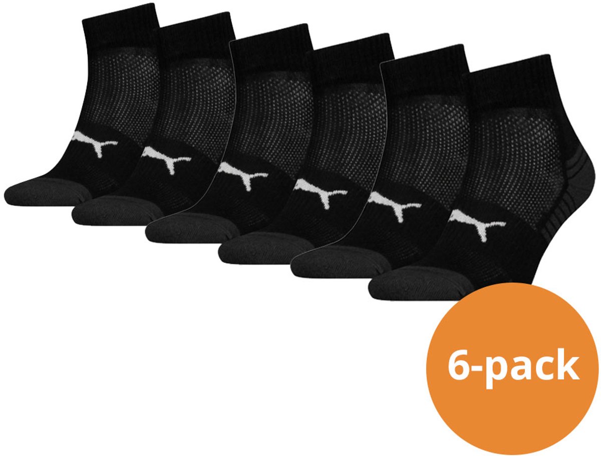 Puma Sport Cushioned Quartersokken Light 6-pack -39/42 Zwart
