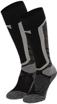 Chaussettes de Snowboard Xtreme - Multi Noir - Taille 45/47 - 2 paires de chaussettes de snowboard - Talon, mollet et tibia renforcés - Ventilation Extra - Bout sans couture
