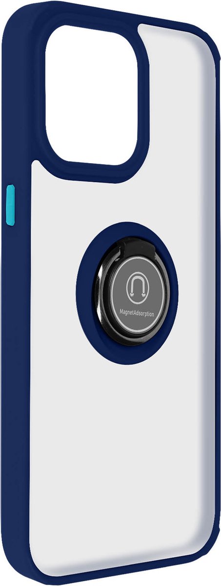 Avizar Hoes Geschikt voor iPhone 15 Pro Ondersteuningsring Ondersteuning, Blauw