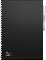 MOYU - Pitch Black Notebook - Uitwisbaar Notitieboek A4 Premium - Multifunctionele pagina’s - Inclusief uitwisbare pen, houder en wisdoekje