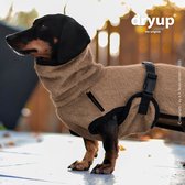 Dryup- Hondenbadjas-Hondenjas- Speciaal voor de Teckel- Coffee-ruglengte tot 40cm