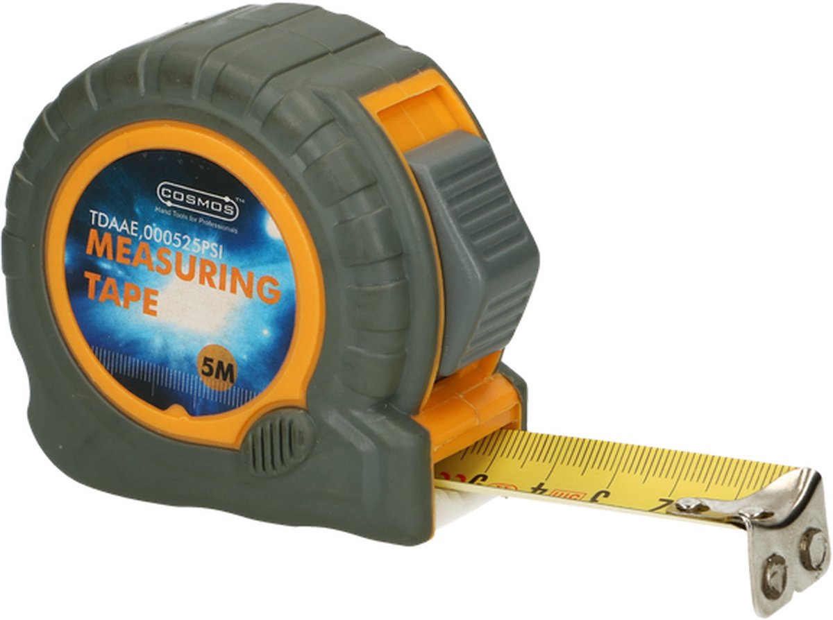 Cosmos meetlint - rolmaat 5 m - met magnetische haak - per stuk