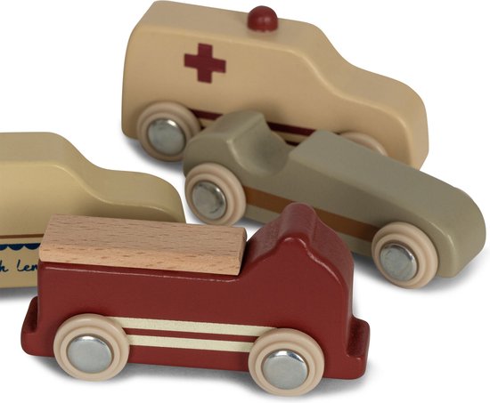 Piste de voiture en bois Mini Matters, Set en bois de 22 pièces, Jouet en  bois