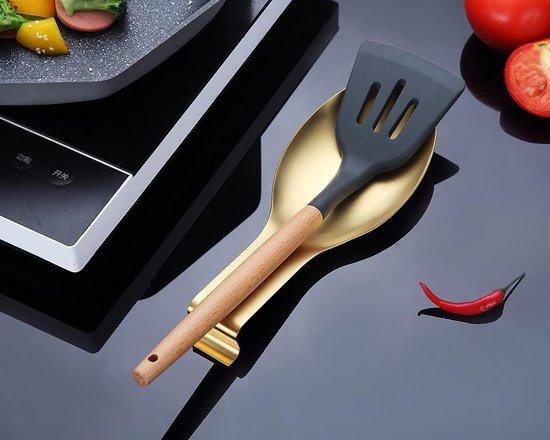Repose-cuillère en acier inoxydable pour cuisine, louche, spatule, ustensile de cuisine, résistant à la rouille, support de cuillère pour cuisinière, comptoir (argenté