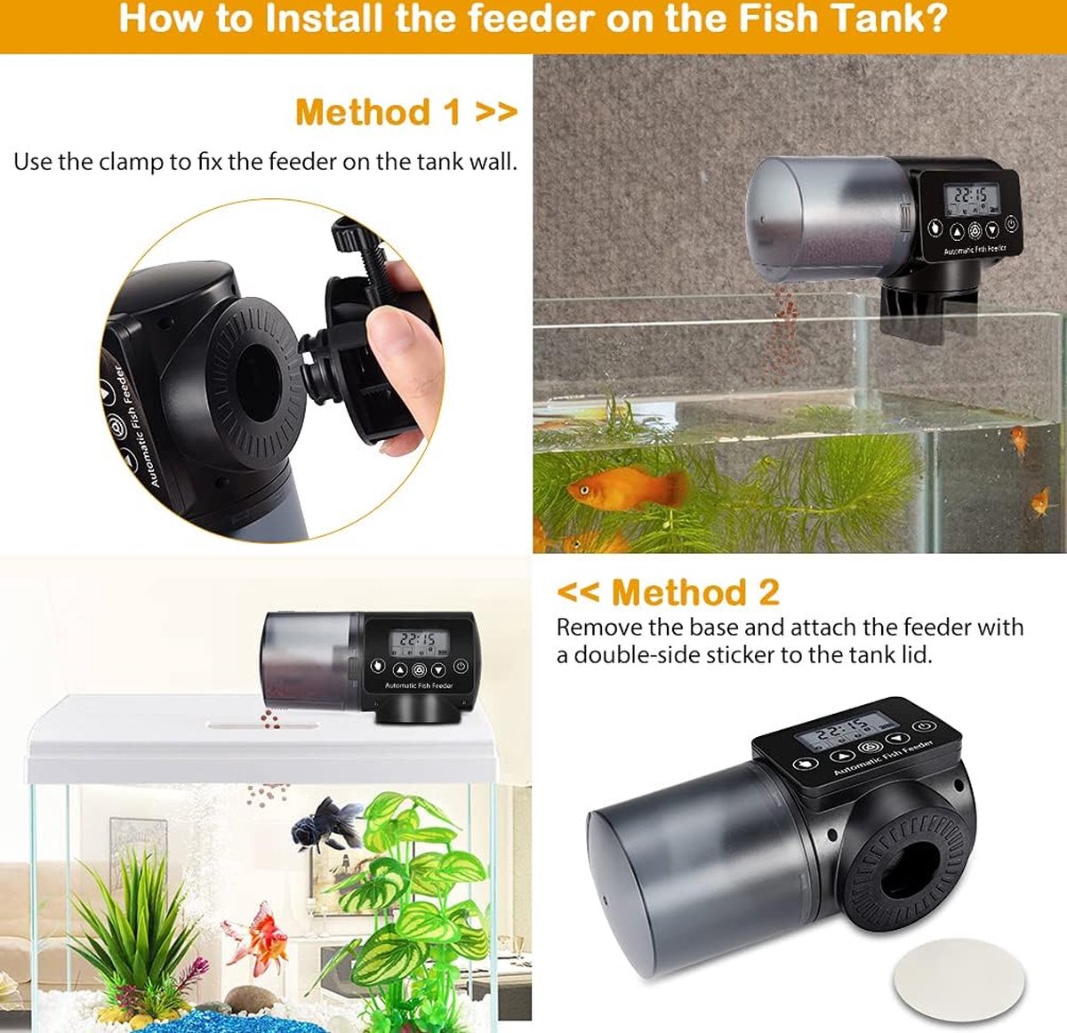 Nobleza - Feeder Dispenser Aquarium Accessories Fish Feeder Dispenser