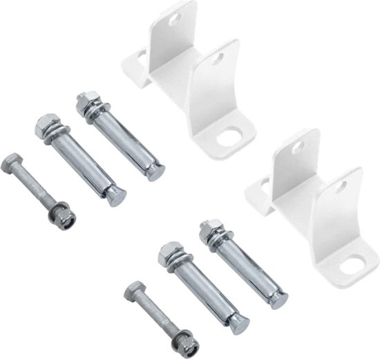 vidaXL Auvent extensible - polyester - 400x350 cm - bleu/blanc - Protection solaire de fenêtre