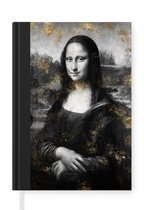 Notitieboek - Schrijfboek - Mona Lisa - Leonardo da Vinci - Zwart - Wit - Notitieboekje klein - A5 formaat - Schrijfblok
