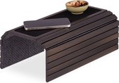 Relaxdays armleuning dienblad bamboe - houten bankleuning tafeltje - plankje leuning bank