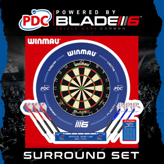 Winmau PDC Cible de fléchettes Surround – Bleu