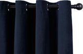 Lifa Living - Fluwelen Gordijn - Donker Blauw - Gordijnen met 8 Ophangringen - Verduisterend - Wasbaar - Kreukherstellend - Kleurvast - 150 x 250 cm - 1 Stuk