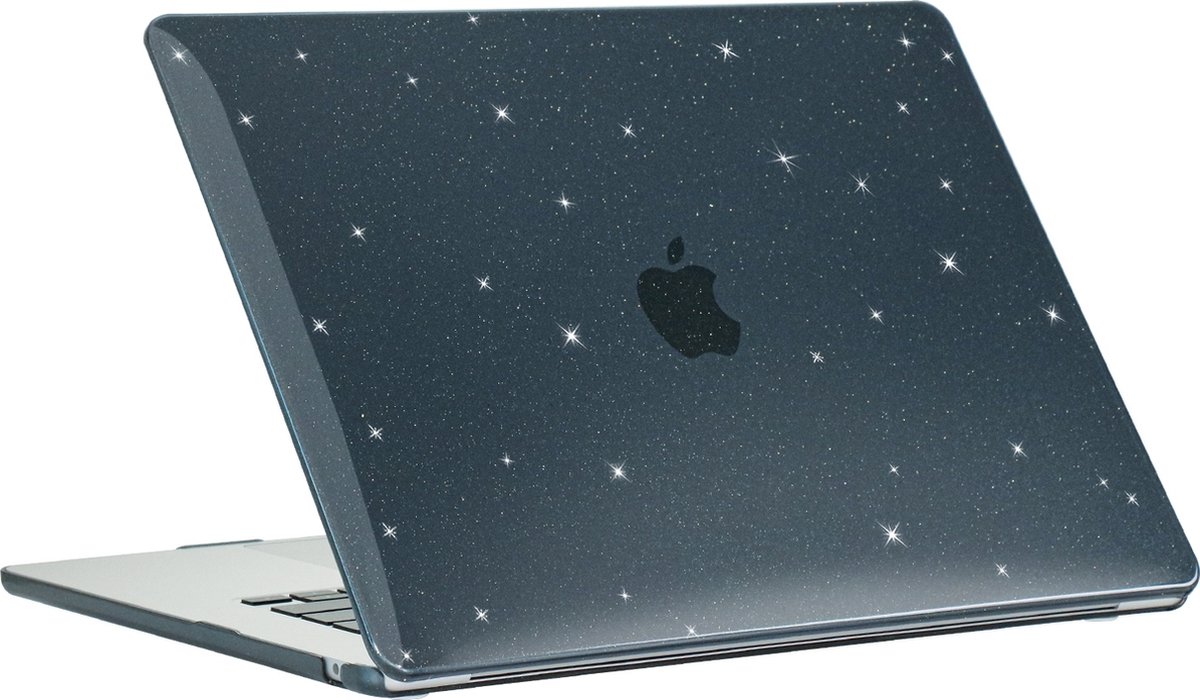 Mobigear Sparkle Case geschikt voor Apple MacBook Air 15 inch A2941 (2023) Hoes Hardshell MacBook Case - Zwart
