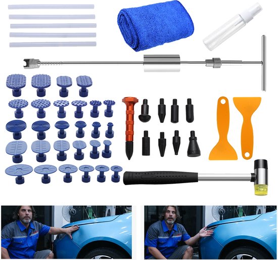 Foto: 48 delige uitdeukset deukentrekker uitdeuken sterke zuignap slagtrekker auto deuk remover uitdeuken auto reparatie set eenvoudig in gebruik auto deuk verwijderaar auto deuk