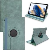 Casemania Hoes Geschikt voor Samsung Galaxy Tab A8 (10.5 inch 2021) Aqua Blue - Draaibare Tablet Book Cover