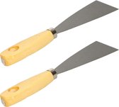 Couteau à mastic Bruder Mannesmann - 2x - largeur de travail 40 mm - acier affûté conique - manche en bois