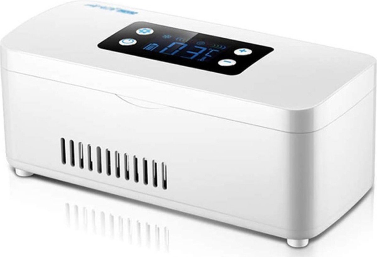 Insuline Koelkast - Mini Koelkast - Wit - Medicijnen Koelkast - Inclusief Reistas - Geschikt voor Onderweg en Reizen - Koeltas voor Insuline - 10200mAh - Diabetes Koelkast - Medische Koelkast - Wit