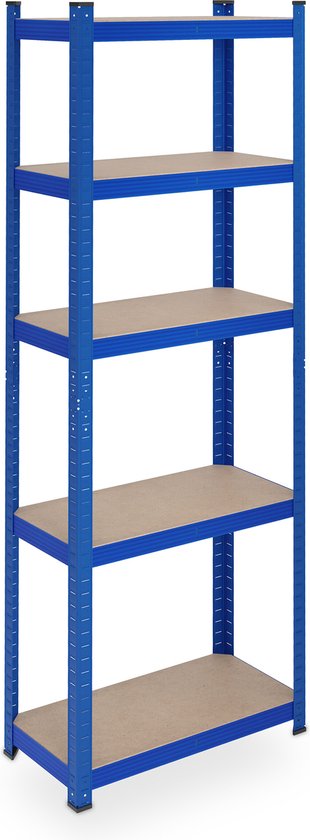 Zwarte stellingkast 180x70x30 cm 500 kg
