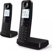 Téléphone sans fil Philips D2752B/12 - DECT - 2 combinés - Téléphone résidentiel - Ligne fixe - Identification de l'appelant - Zwart
