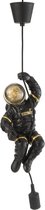 J-Line Astronaut hanglamp - polyester - zwart/goud - woonaccessoires