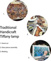 LumiLamp Tiffany Tafellamp Ø 20x30 cm Roze Paars Glas Tiffany Bureaulamp