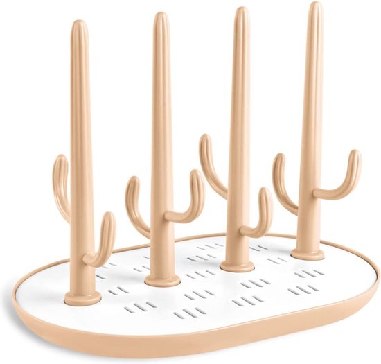 Babyflesje - Vicloon Afvoerrek voor babyflessen, voederbekerhouder met afneembare beugels, multifunctioneel flessenopbergrek voor flessen, spenen, kopjes, herbruikbare babyflessenhouder, babyaccessoires (roze)