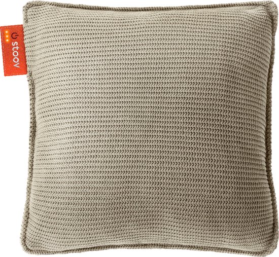 Stoov Warmtekussen - Ploov - Duurzaam & Draadloos - Infrarood warmtekussen - 45x45 Knitted Sand Beige - Grote Batterij