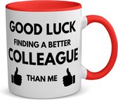 Akyol - bonne chance pour trouver une tasse à café - une tasse à thé - rouge - Collègue - succès - travail - cadeau d'adieu - cadeau d'anniversaire - cadeau - contenu 350 ML