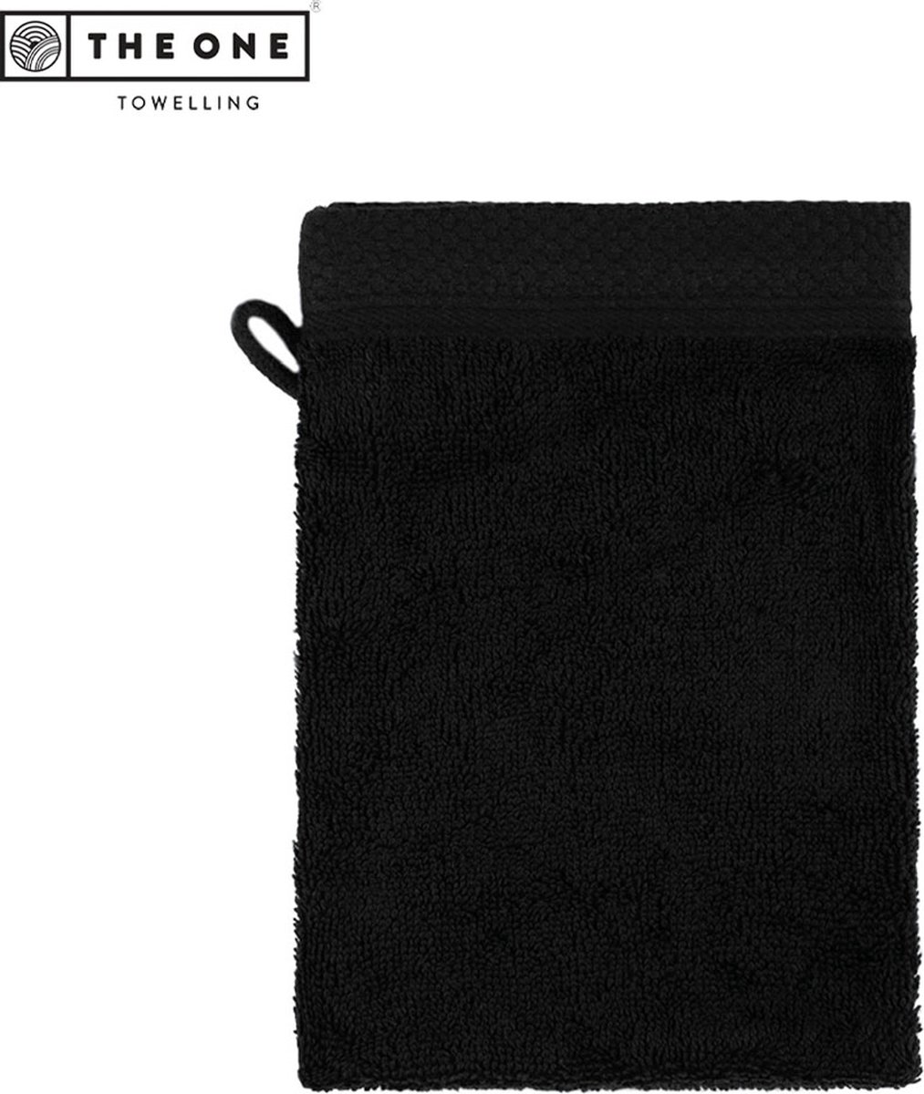The One Towelling Ultra Deluxe washand - 16 x 21 cm - Washandje - 100% katoen - Zwart