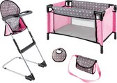 Pop - Poppen - Poppenbed - Poppenstoel - Poppenset bed, stoel, slabbertje en bijpassende draagtas - Bayer - VI Online Products