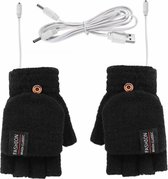 EDMONDO Verwarmde Handschoenen - Elektrische Winter Handschoenen met Verwarming - Verwarmde Wanten - Dames en Heren - One Size - met USB kabel - Exclusief Powerbank - Zwart