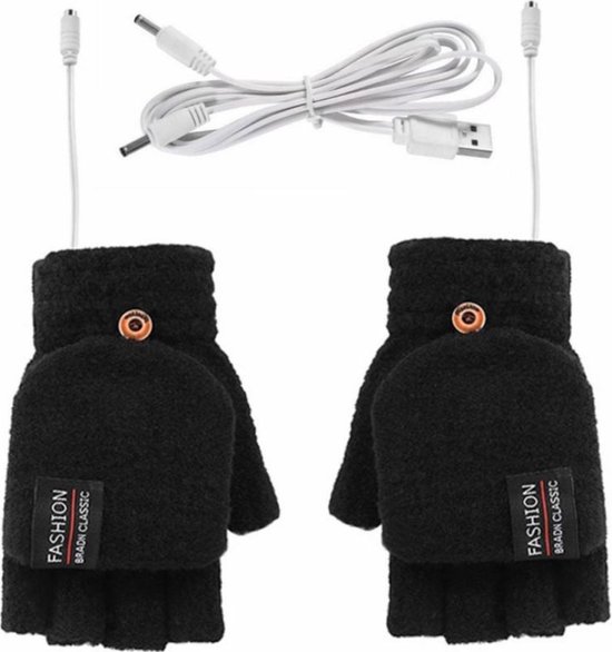 EDMONDO Verwarmde Handschoenen - Elektrische Winter Handschoenen met Verwarming - Verwarmde Wanten - Dames en Heren - One Size - met USB kabel - Exclusief Powerbank - Zwart