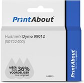 Huismerk Dymo 99012 (S0722400) Etiket Zwart op wit (89 mm x 36  mm) 2 rollen
