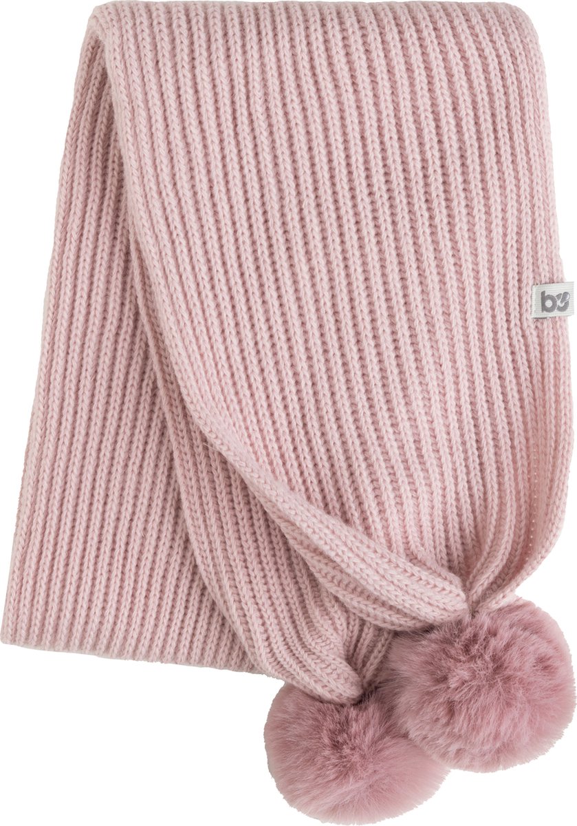 Baby's Only Sjaaltje met pompon Cool - Kindersjaal - Sjaal kind - Baby sjaal - Wintersjaal - Sjaaltje - Sjaal meisje - Oud Roze - 110x16 cm - 3-36 maanden