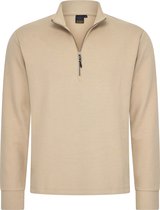 Mario Russo Pique Longsleeve Shirt - Trui Heren - Sweater Heren - Coltrui Heren - XL - Beige