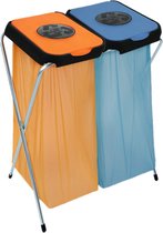 Artex EkoThinks 2 porte-sac poubelle double - 2 x 40 l - bleu / orange