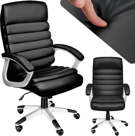 tectake® - Bureaustoel burostoel luxe directiestoel Paul - comfort - ergonomisch - zwart