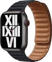 Origineel Apple Watch 49/45/44/42MM Leather Link Bandje Zwart M/L