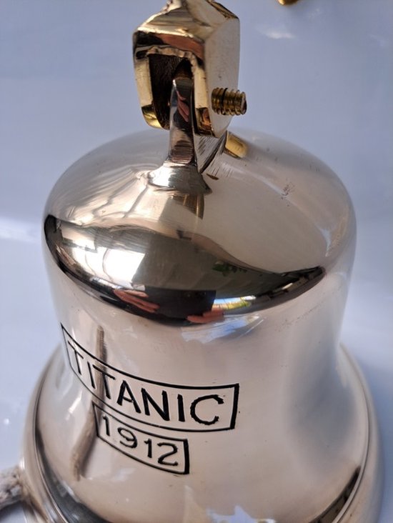 Messing XXL scheepsbel TITANIC 1912 JAV3P4950 uniek groot model diameter 18,5 cm - deurbel - voordeurbel cafebel - bel — afbeelding 2