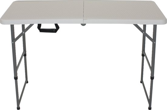 Table pliante Lowander 120x60 cm - Table pliante | Table pliable | Table de camping - Extra stable - Wit