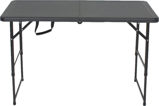 Lowander inklapbare tafel 120x60 cm - Klaptafel | Vouwtafel | Campingtafel - Extra stabiel - Zwart