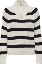 Only Sweater Onlleise Freya Ls Zip High Neck Pullover 15268818 Bouleau/noir Femme Taille - L