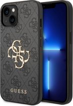 Guess 4G Metal Logo Back Case - Geschikt voor Apple iPhone 15 (6.1") - Grijs
