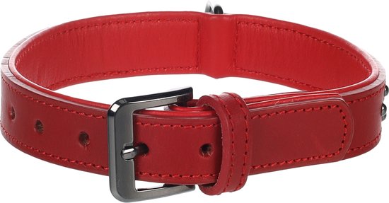 Flamingo Denver Gewoon;met Sierbeslag – Halsband Honden – Halsband Denver + Fitting Rood M/l 36-45cm 30mm – 1st – 174591 – 1st