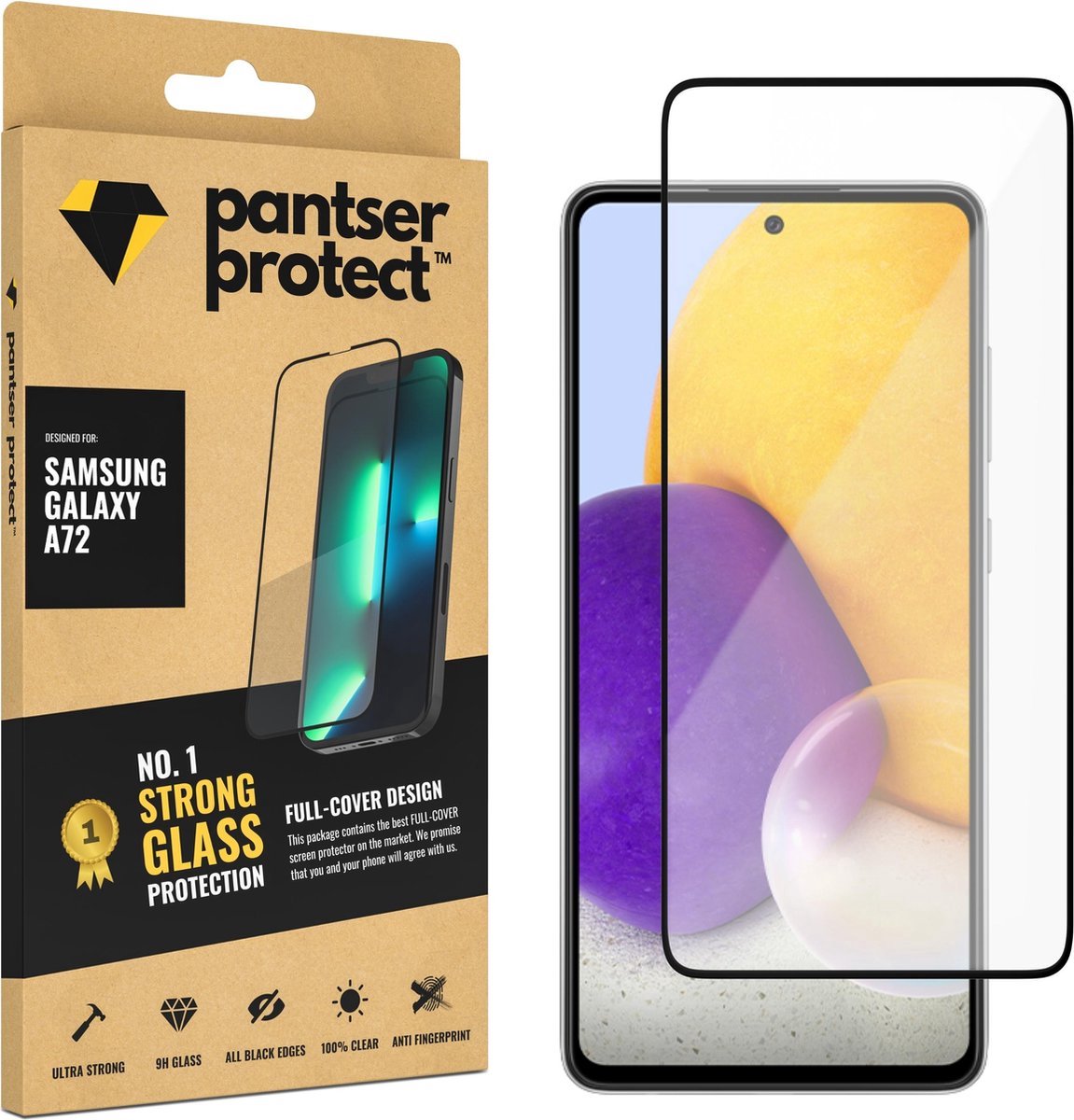 Pantser Protect™ Glass Screenprotector Geschikt voor Samsung Galaxy A72 - Case Friendly - Premium Pantserglas - Glazen Screen Protector