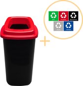 Plafor Prullenbak 28L, recycle facilement les déchets - déchets séparés, poubelles, poubelle, rouge