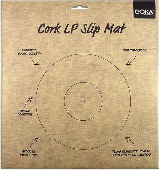 GOKA Slipmat platenspeler Kurk slipmat draaitafel mat Anti