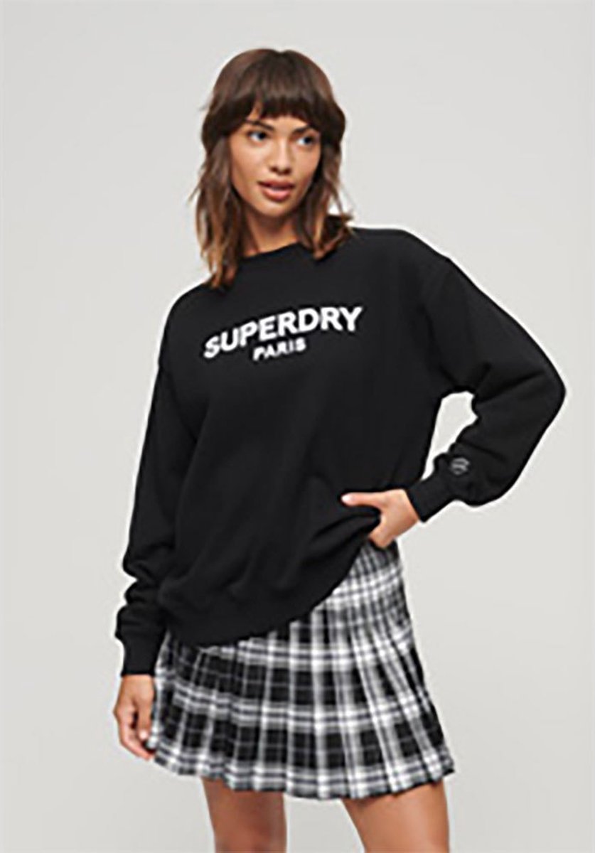 Superdry Sport Luxe Loose Sweatshirt 2XS Vrouw Zwart