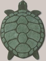 Lazy Bath Mat in the Shape of a Turtle Staycation Collection, Decoration for the Bathroom, Sustainable Cotton, Oeko-Tex® Standard 100 Certified - Green, 75 x 98 cm