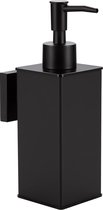 Zwarte zeepdispenser, navulbare wandzeepdispenser, premium aluminium, roestvrij handzeepdispenser voor badkamer, keuken, huis, hotel, decoratie, 240 ml